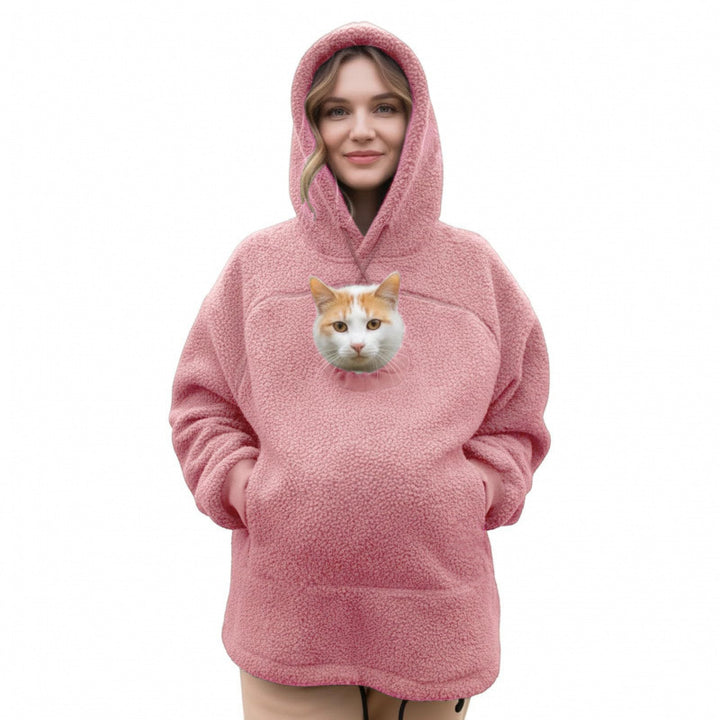 Women’s hoodie with integrated cat cave and extra soft fleece Mune Fashion