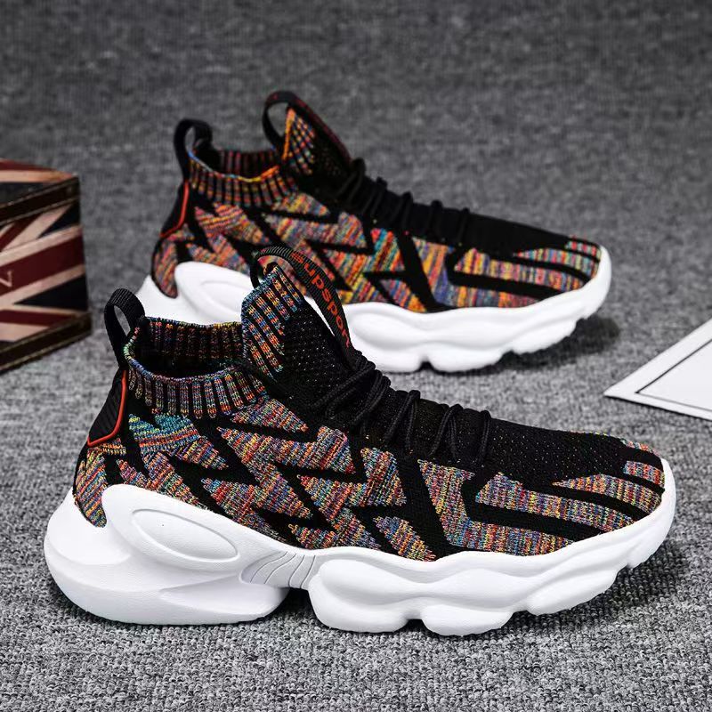 Women High-Cut Sport Sneakers with Elastic Knitted Section Mune Fashion