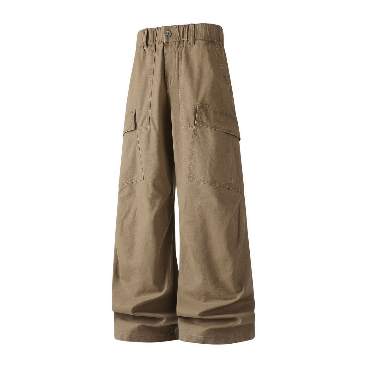 Damen Weite Cropped Cargo‑Hose mit elastischem Bund und aufgesetzten Taschen Mune Fashion