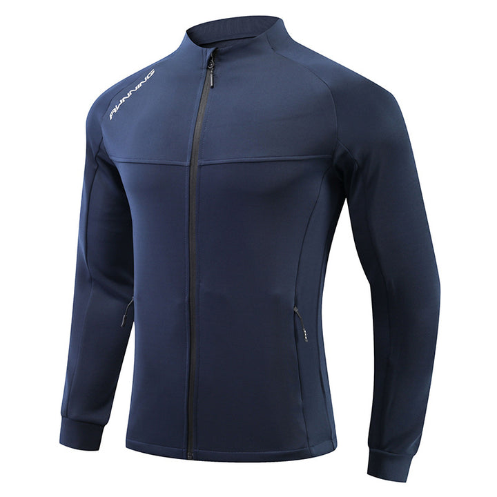 Men's running training jacket with wind-resistant stretch, slim fit and zippered pockets Mune Fashion