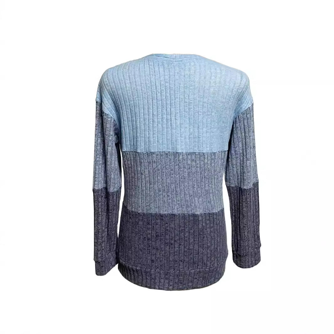 Women's long pullover with ring zipper and color block structure Mune Fashion
