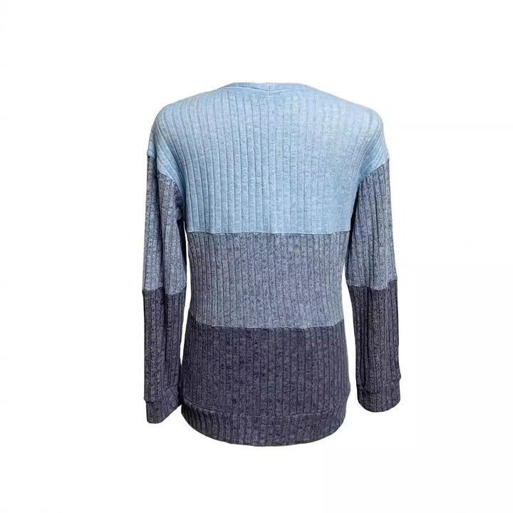 Women's long pullover with ring zipper and color block structure Mune Fashion