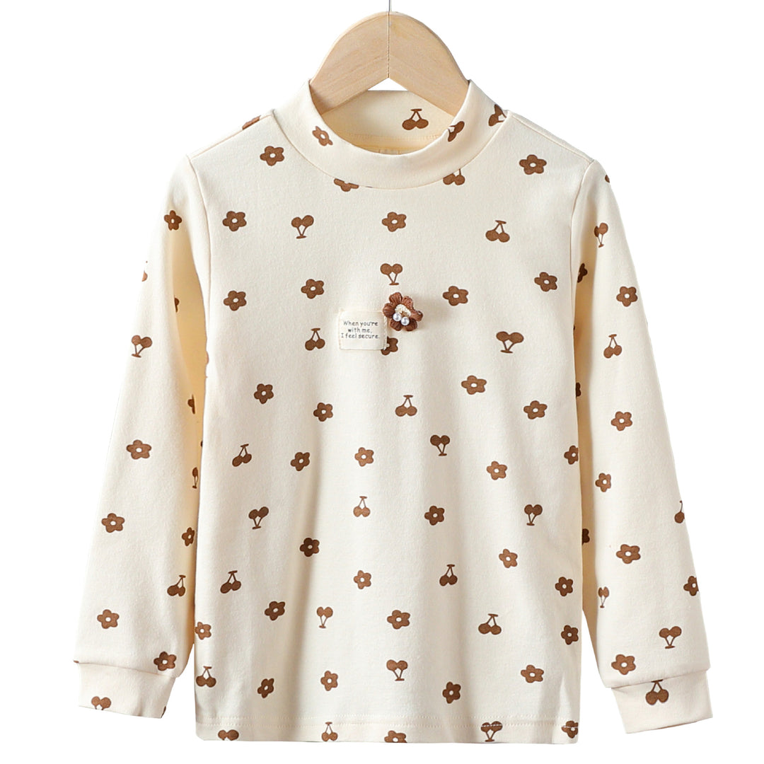 Girls long-sleeve shirt with playful flower and animal design Mune Fashion