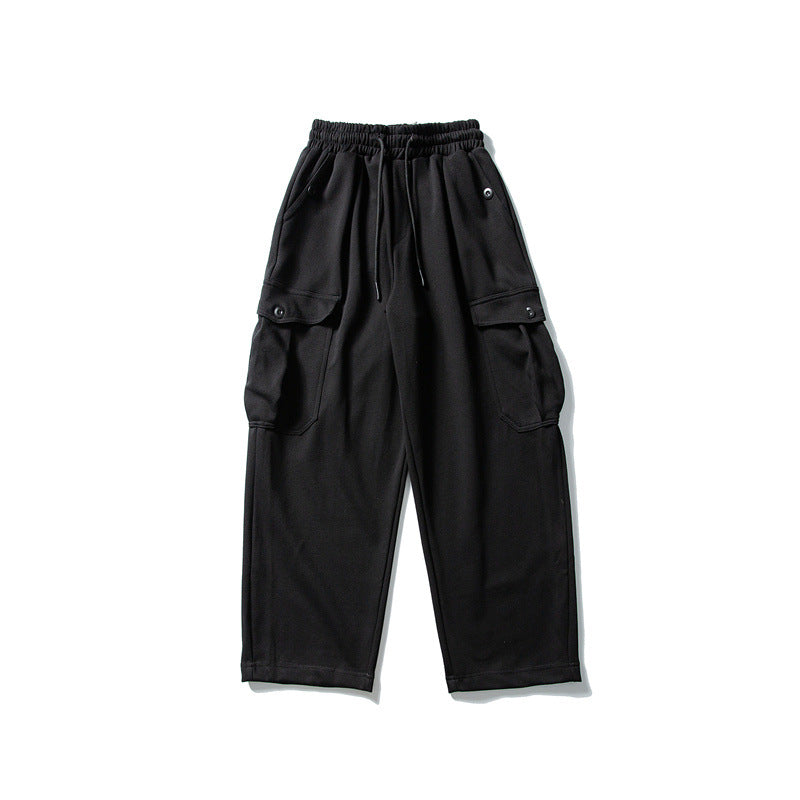 Men's Relaxed Fleece Cargo Pants with Elastic Drawstring and Utility Pockets Mune Fashion