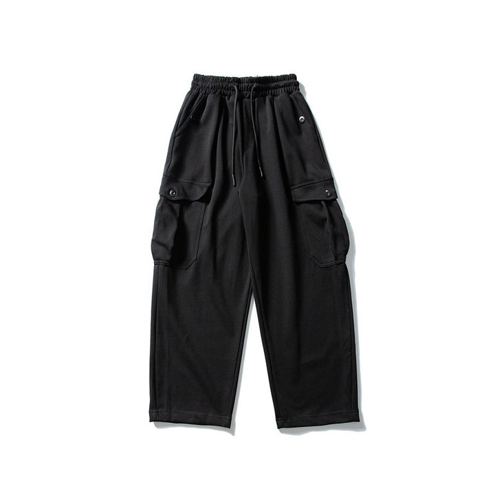 Men's Relaxed Fleece Cargo Pants with Elastic Drawstring and Utility Pockets Mune Fashion