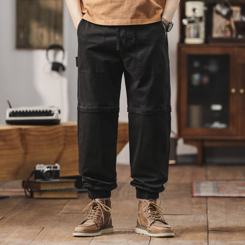 Men's Zip-Off Cargo Jogger with drawstring waistband, knee separation, and elastic cuffs Drune