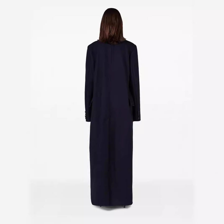 Women’s maximal long double-breasted wool coat with loose oversized fit Mune Fashion