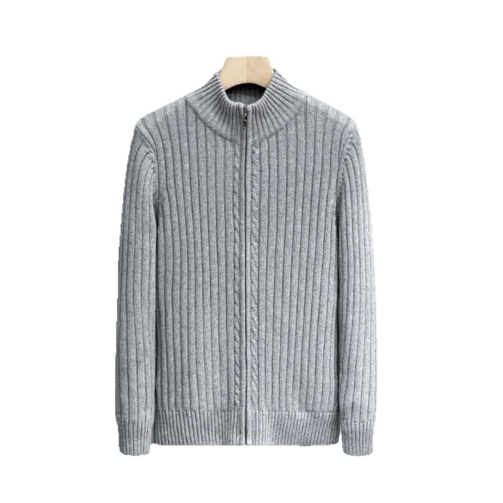 Men's Fashion Ribbed Knit Sweater with High Collar Mune Fashion