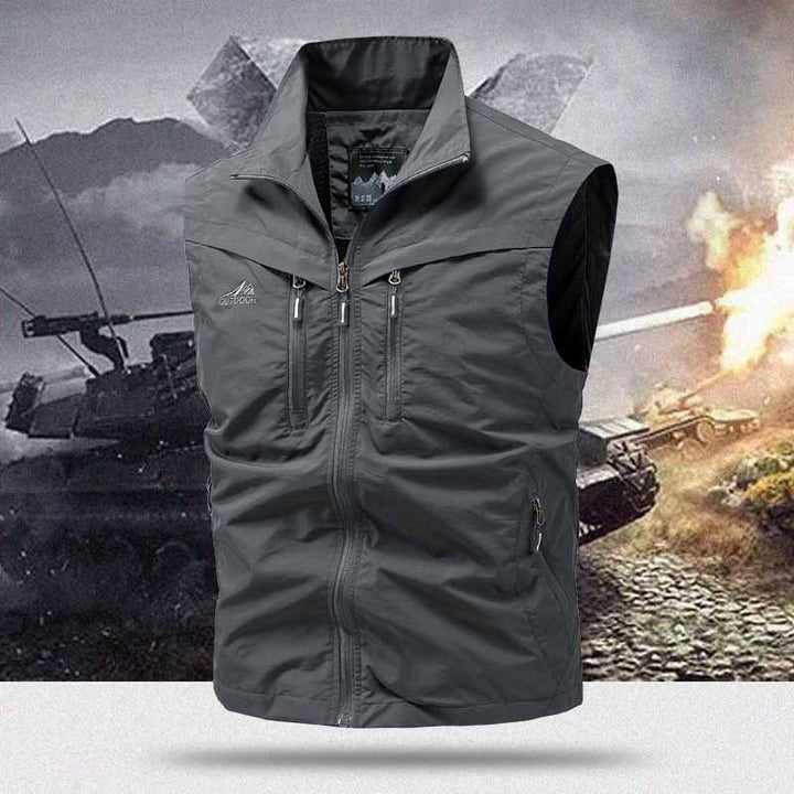Men's Technical Utility Vest with High Collar and Multi-Pockets Mune Fashion