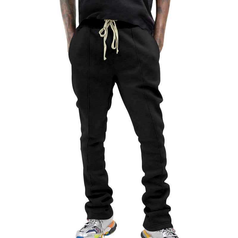Men's Tapered Training Pants with Elastic Waistband, Drawstring and Side Contrast Stripes Mune Fashion