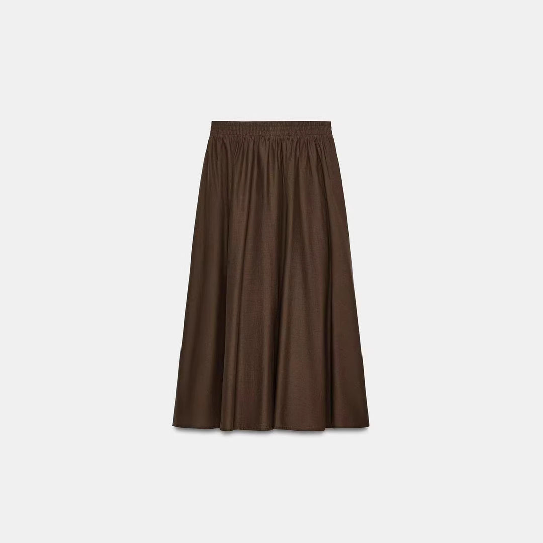 Women's Soft A-Line Midi Skirt with Elasticated Waistband and Flowing Chiffon Look Mune Fashion