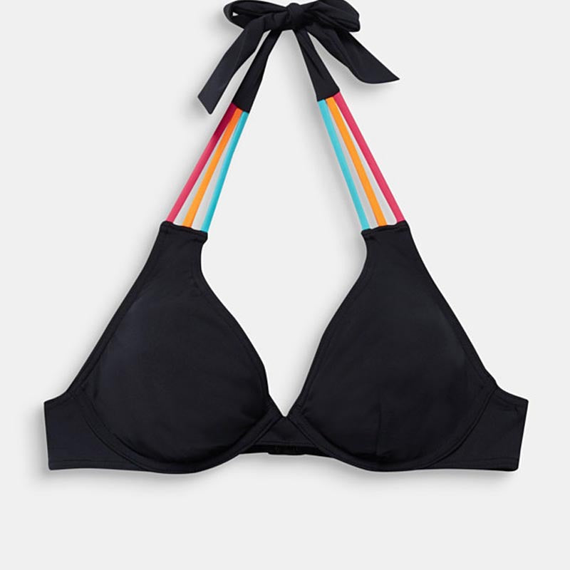 Ladies triangle bikini with colorful adjustable straps Mune Fashion