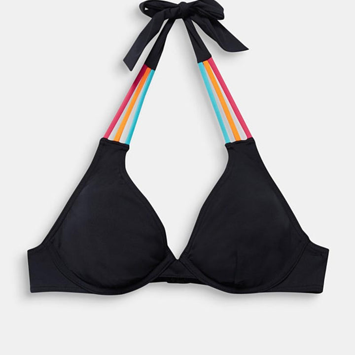 Ladies triangle bikini with colorful adjustable straps Mune Fashion