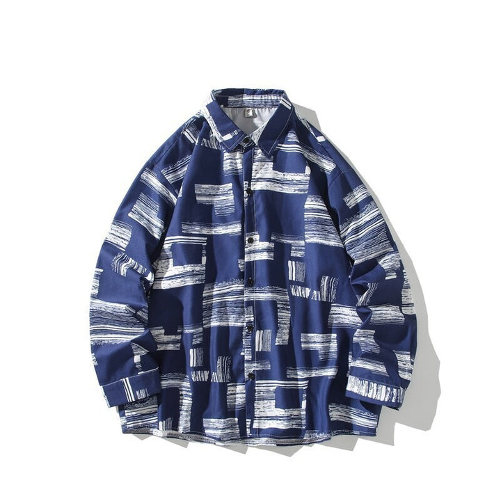 Men's Oversized Shirt with Graphic Block Print Mune Fashion