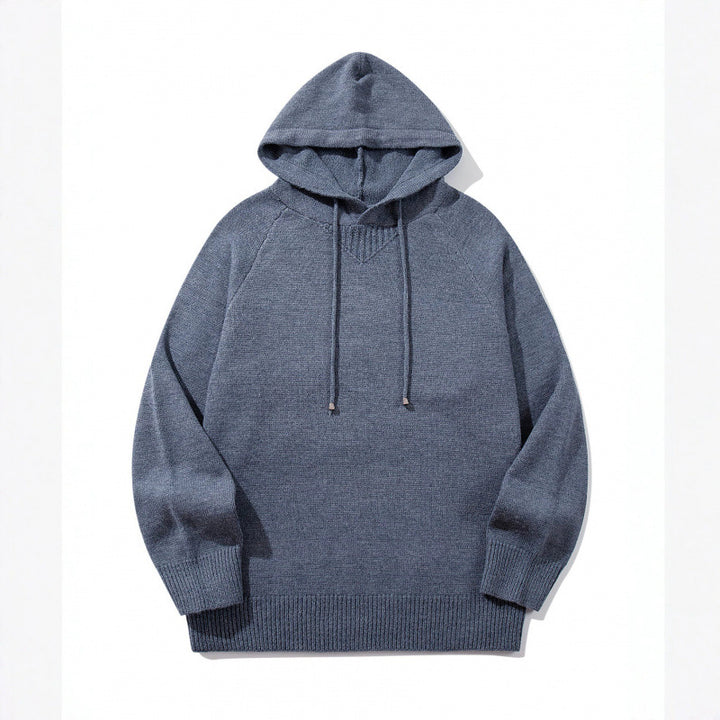 Unisex Oversize Knit Hoodie with Raglan Sleeves and Ribbed Cuffs Mune Fashion