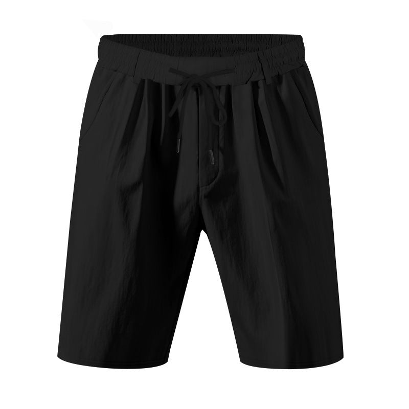 Men's knee-length lightweight functional shorts with elastic waistband, drawstring, and deep side pockets Mune Fashion
