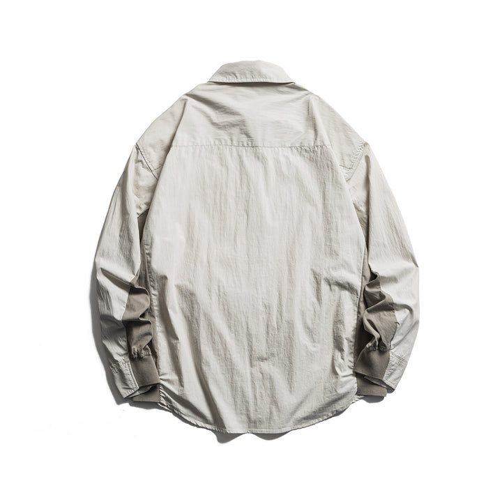 Men's Oversized Shirt with Chest Pocket and Ribbed Cuffs Mune Fashion