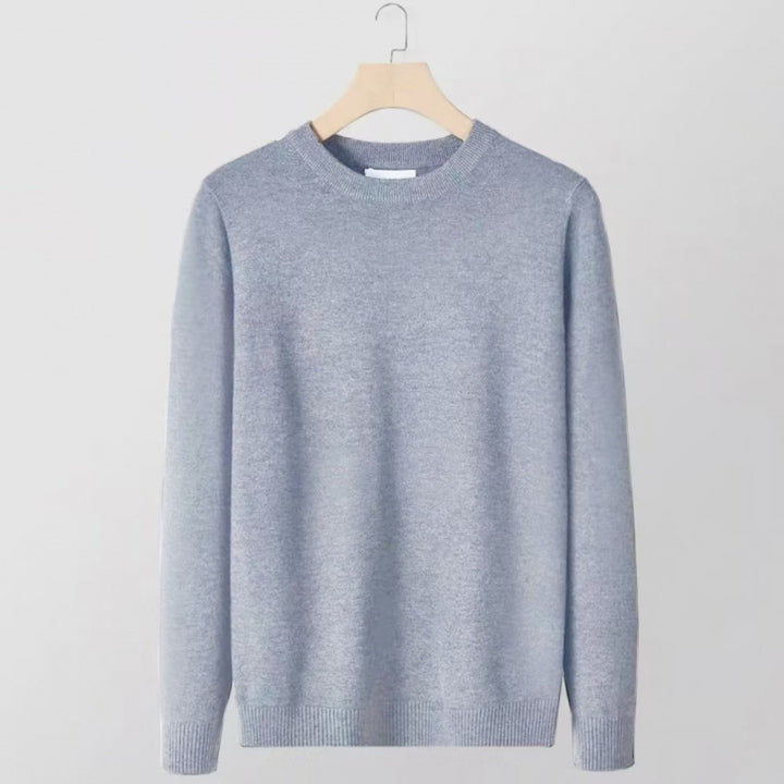 Men's fine crew neck sweater made of cotton blend with light texture and slim fit Mune Fashion