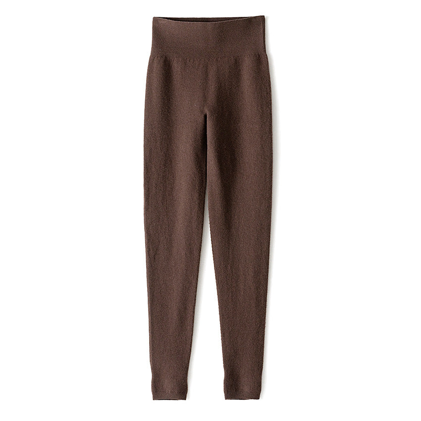 Women's High-Waisted Fine Knit Leggings with Seamless Comfort Waistband Mune Fashion