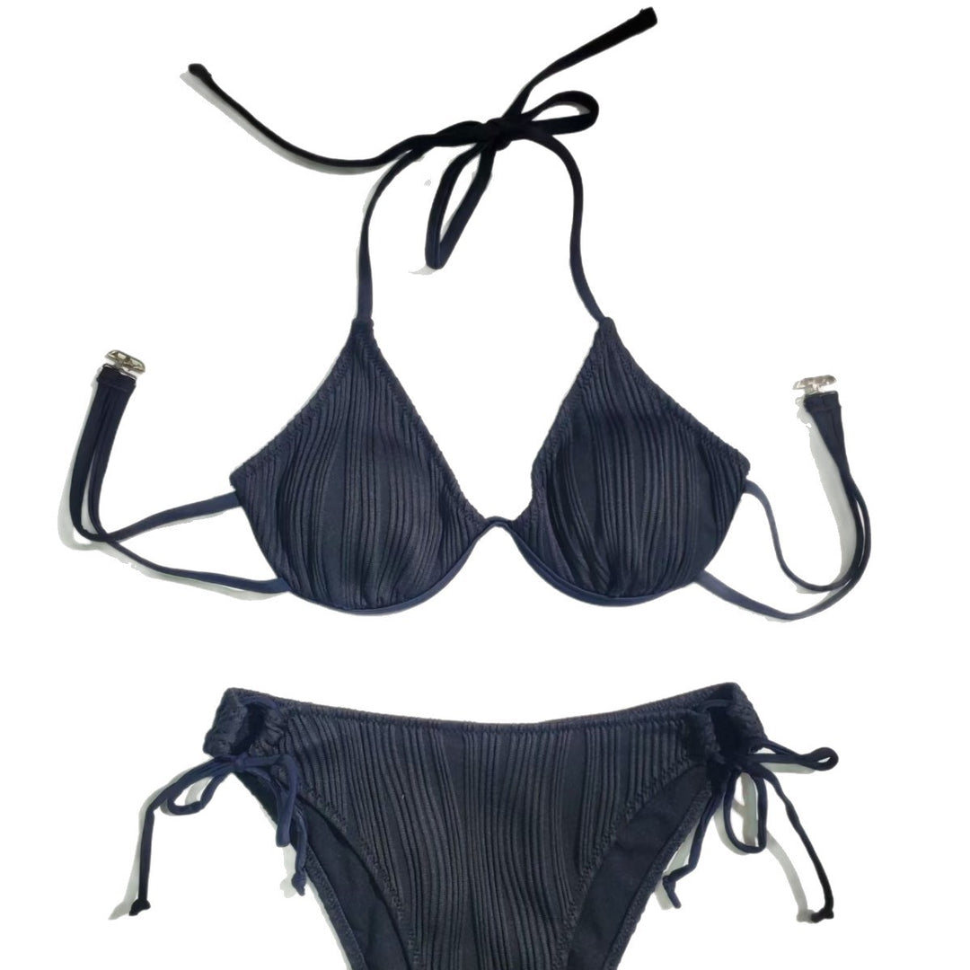 Women's triangle bikini with fine ribbed design Mune Fashion