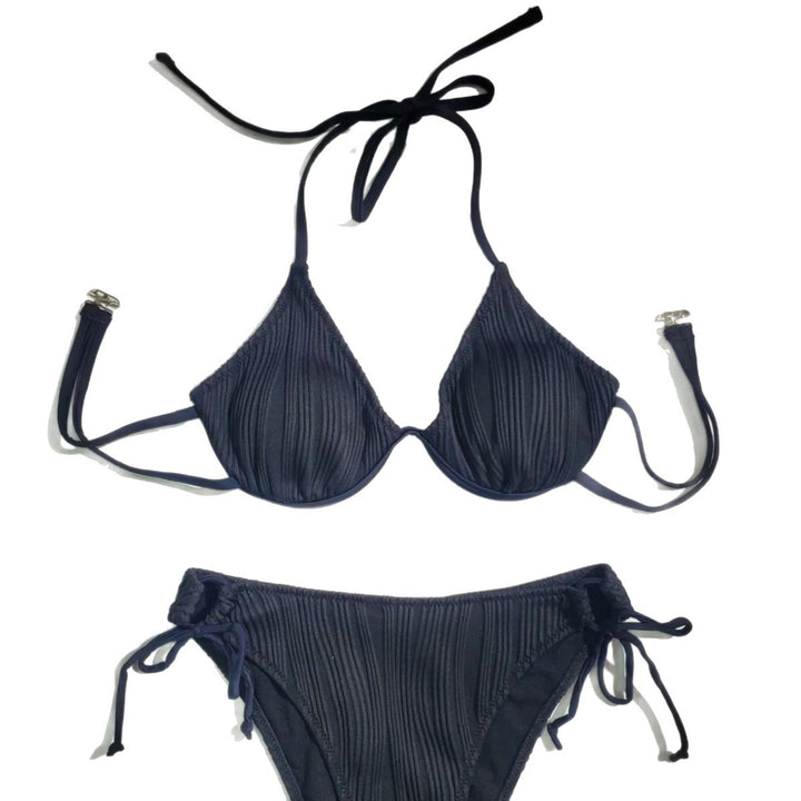 Women's triangle bikini with fine ribbed design Mune Fashion