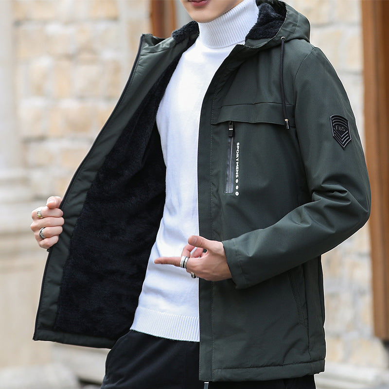 Men's Urban Softshell Parka with Teddy Fleece Lining, Concealed Zipper and Chest Pocket Mune Fashion