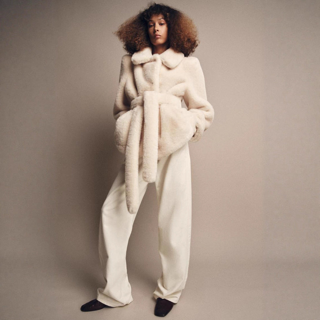 Women Plush Fur Coat Mune