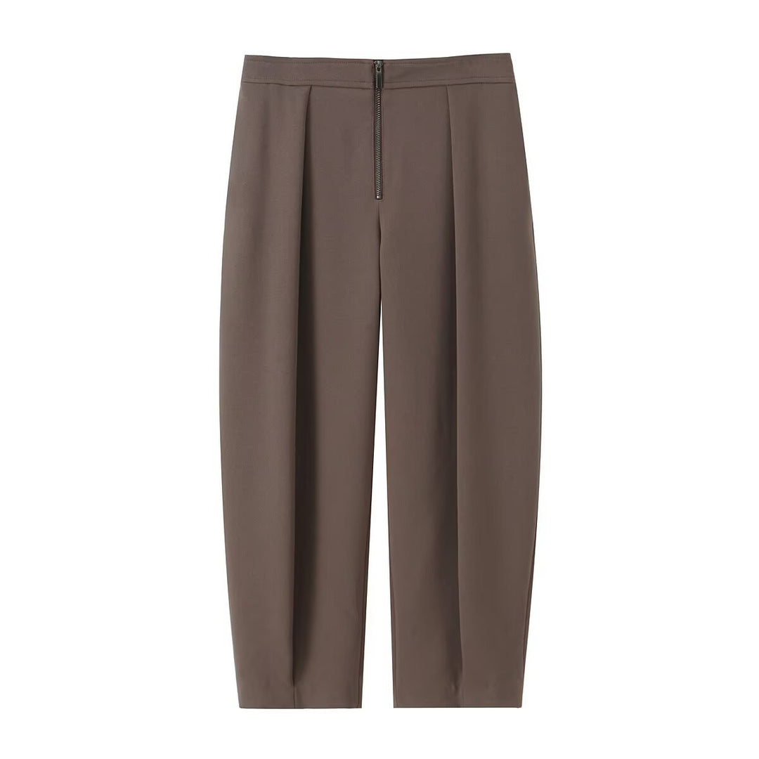 Women's Two-Piece Suit Set with Tailored Double-Breasted Blazer and High-Waisted Pleated Trousers Mune Fashion