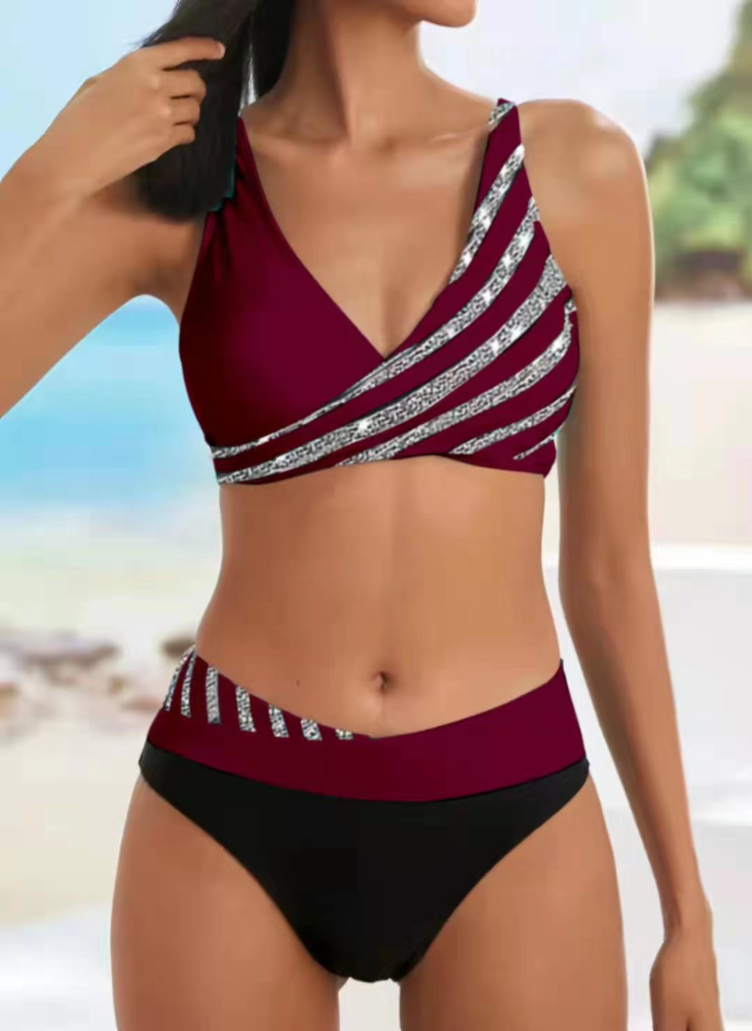Women Sporty Bikini with fashionable wrap top Mune Fashion