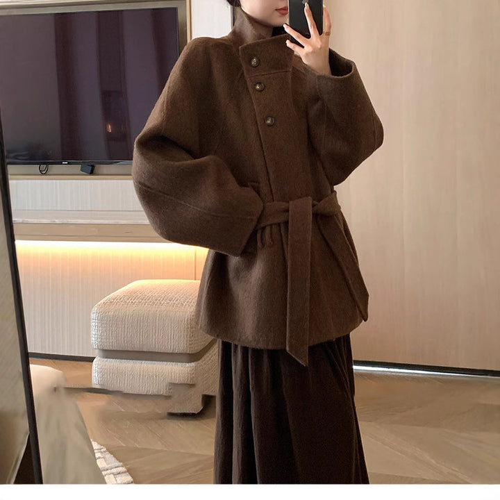 Women’s Fashionable and Elegant Wool Coat Mune Fashion