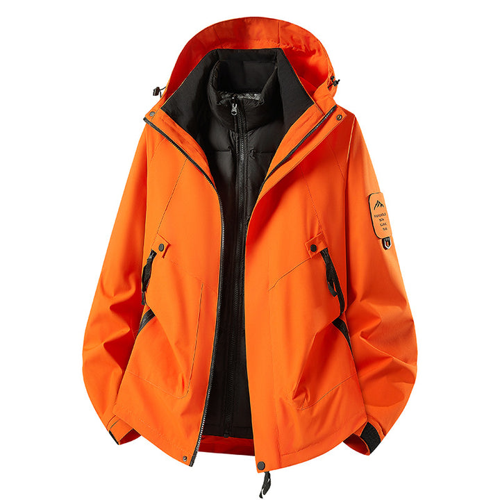 Men's Two-in-One Weather Protection Jacket with Removable Padded Vest and Adjustable Hood Mune Fashion