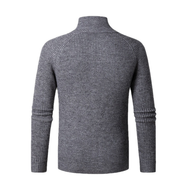 Men's slim zip cardigan made of merino mix with ribbed structure and raglan sleeves Mune Fashion