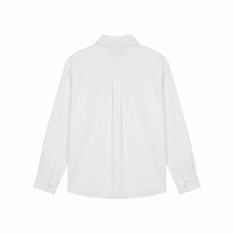 Unisex Embroidered Oversized Shirt made of Cotton Blend with Button Placket and Subtle Motif Embroidery Mune Fashion