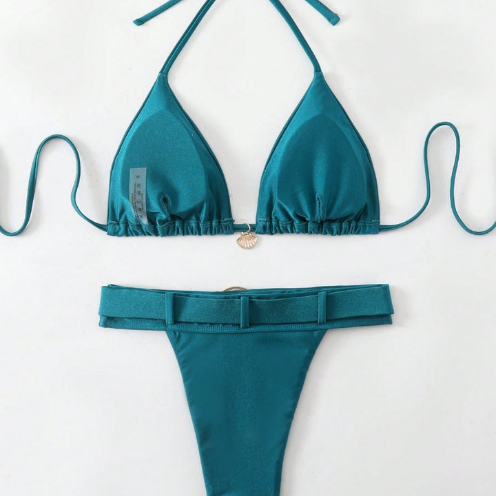 Women's High-Cut Bikini with Decorative Belt Mune Fashion