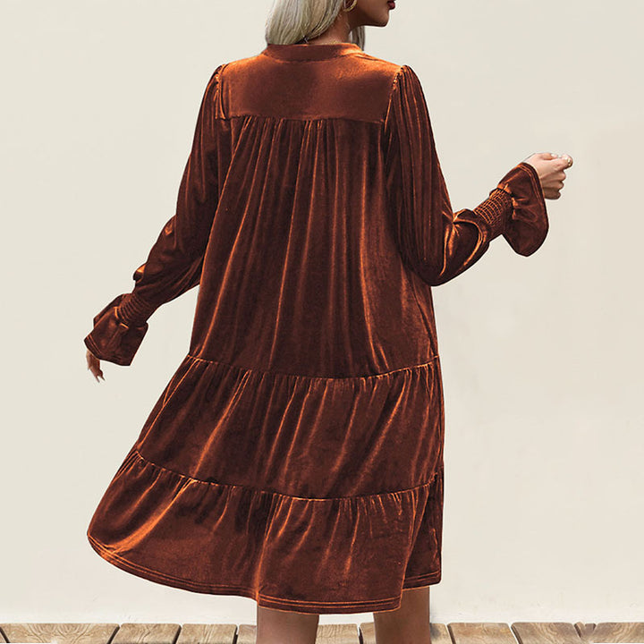Women's Playfully Cut Dress with V-Neck Mune Fashion