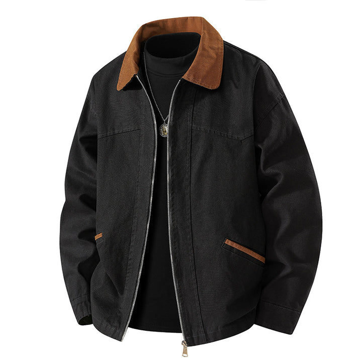 Men's Casual Leisure Jacket with High Collar Mune Fashion