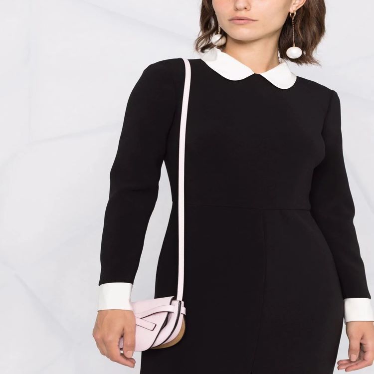 Women's midi dress with Peter Pan collar, tailored fit and long sleeves Mune Fashion