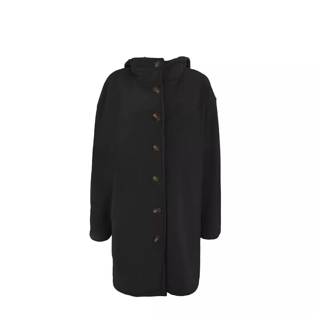 Women Oversize Teddy Coat with Button Placket and Large Lapels Mune Fashion