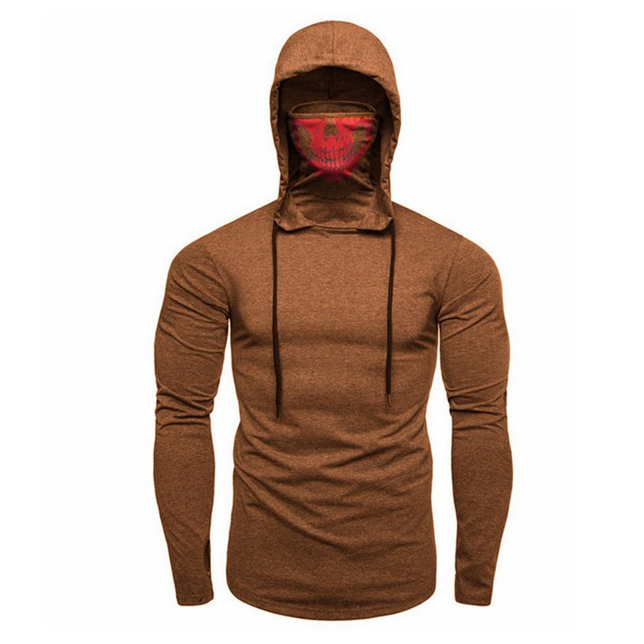 Men's Slim-Fit Hoodie with Integrated Skull Face Mask Mune Fashion