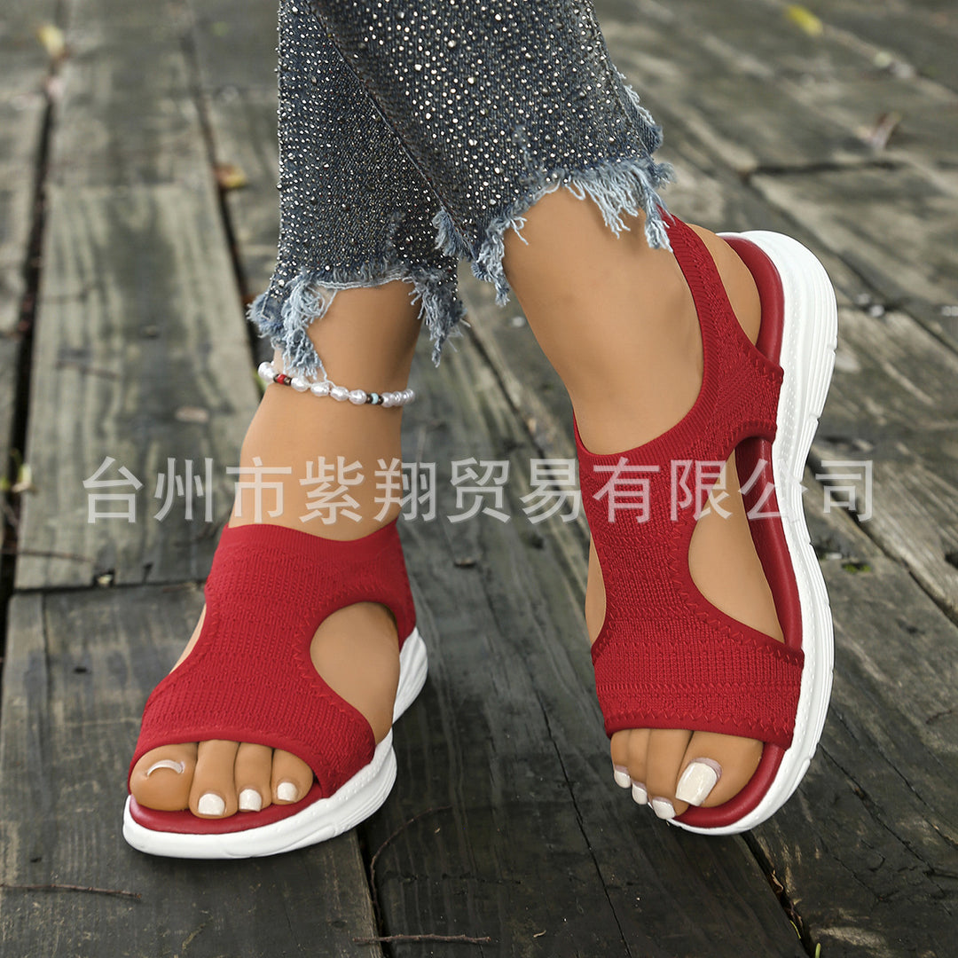 Damen Sportliche Strick-Sandalen mit atmungsaktivem Obermaterial und dämpfender Laufsohle Mune Fashion