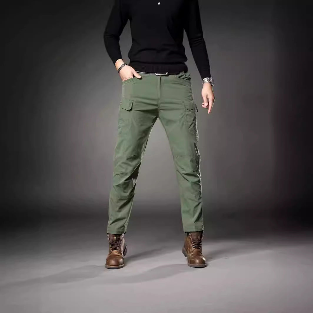 Men's trekking cargo pants with knee reinforcement, multifunctional pockets, and straight cut Mune Fashion