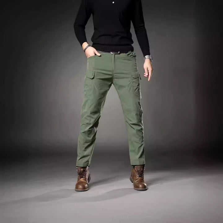 Men's trekking cargo pants with knee reinforcement, multifunctional pockets, and straight cut Mune Fashion