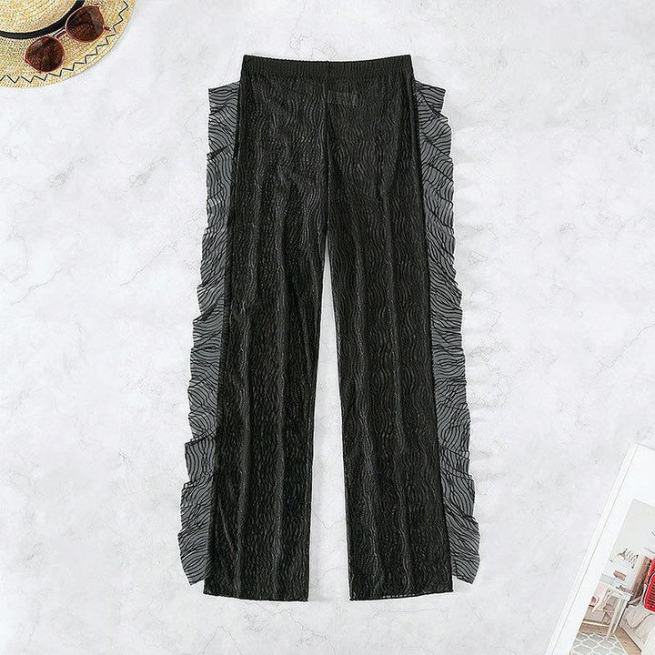 Ladies Transparent Ruffle Slip Pants Mune Fashion
