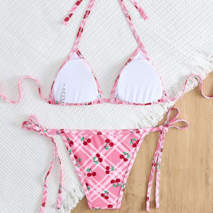 Women’s triangle bikini with fresh cherry design Mune Fashion