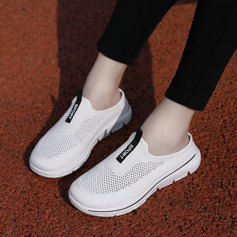 Ladies nan light knit mule with open heel, cushioning lightweight sole and pull tab Mune Fashion