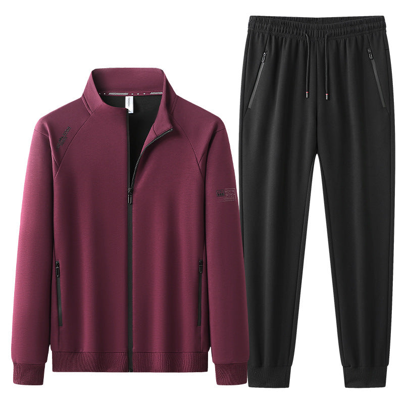 Men's sporty set with stand-up collar
