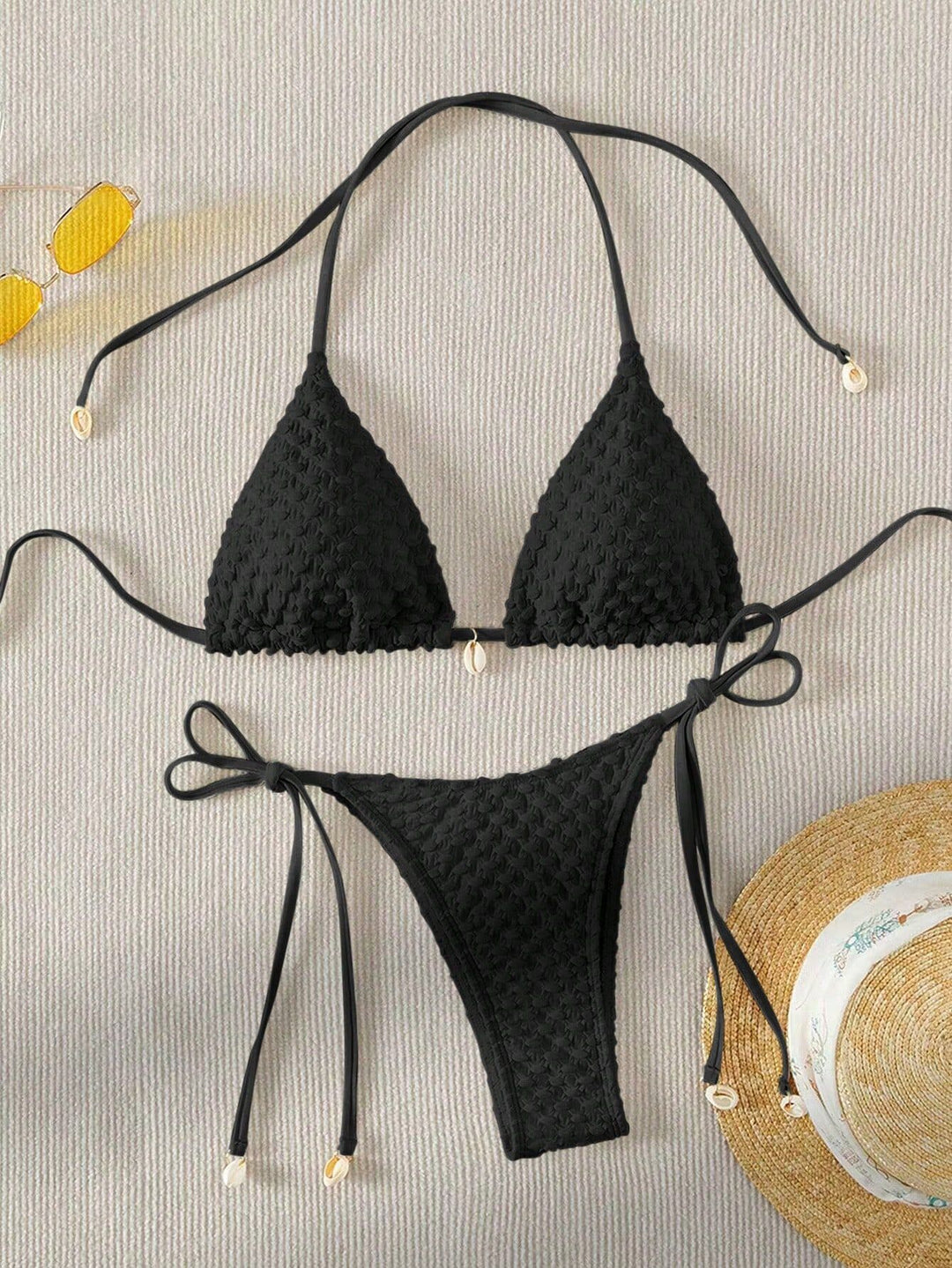 Women Triangle Bikini Top with Structured Texture Mune Fashion