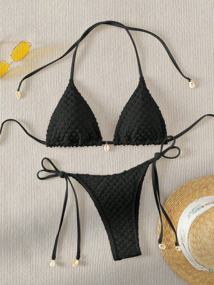 Women Triangle Bikini Top with Structured Texture Mune Fashion