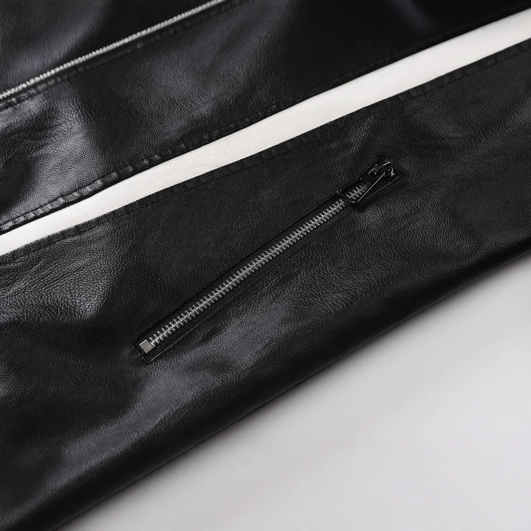Men's Fashion Biker Jacket with Contrast Details Mune Fashion