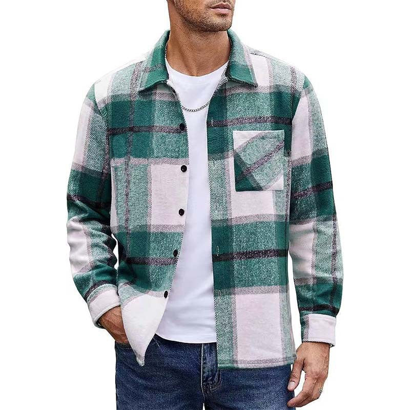 Men's oversized checked flannel shirt with chest pocket and classic button closure Mune Fashion